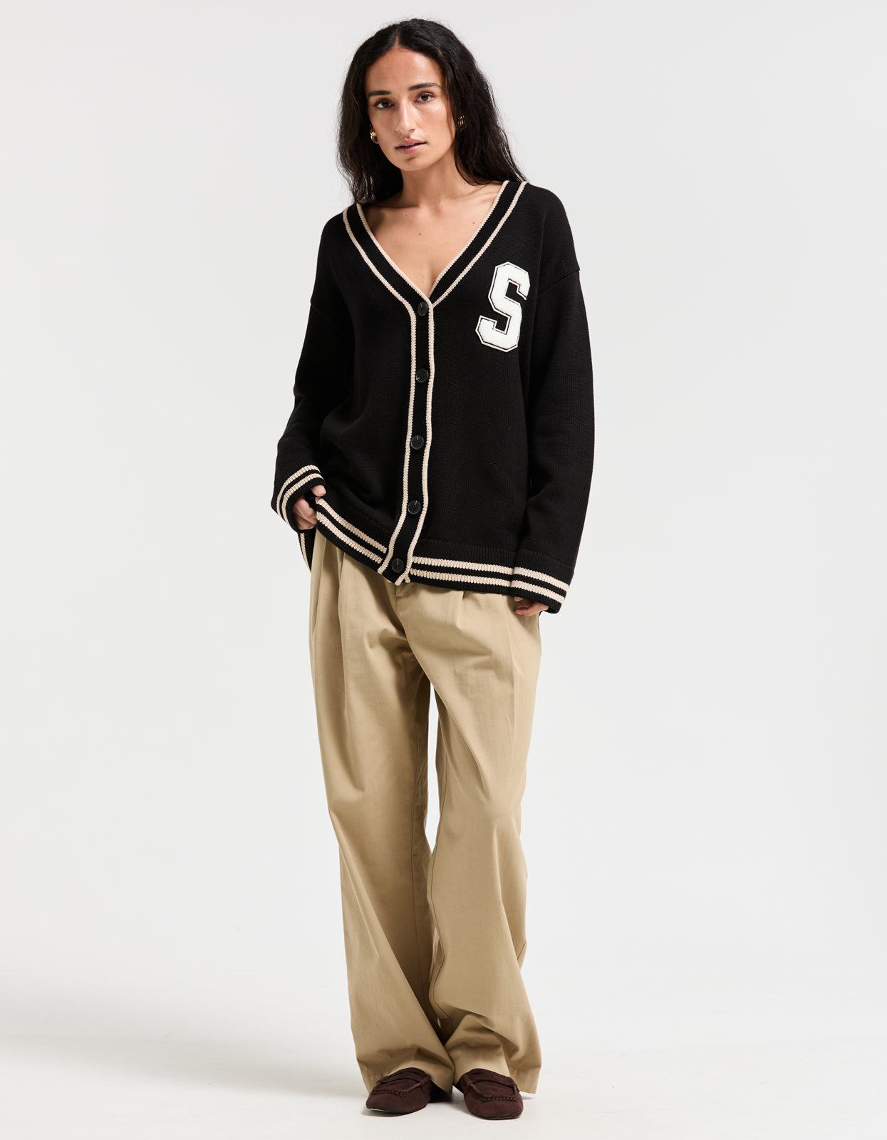 College Cardigan - Black