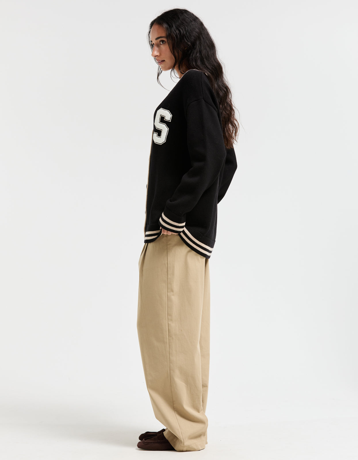 College Cardigan - Black