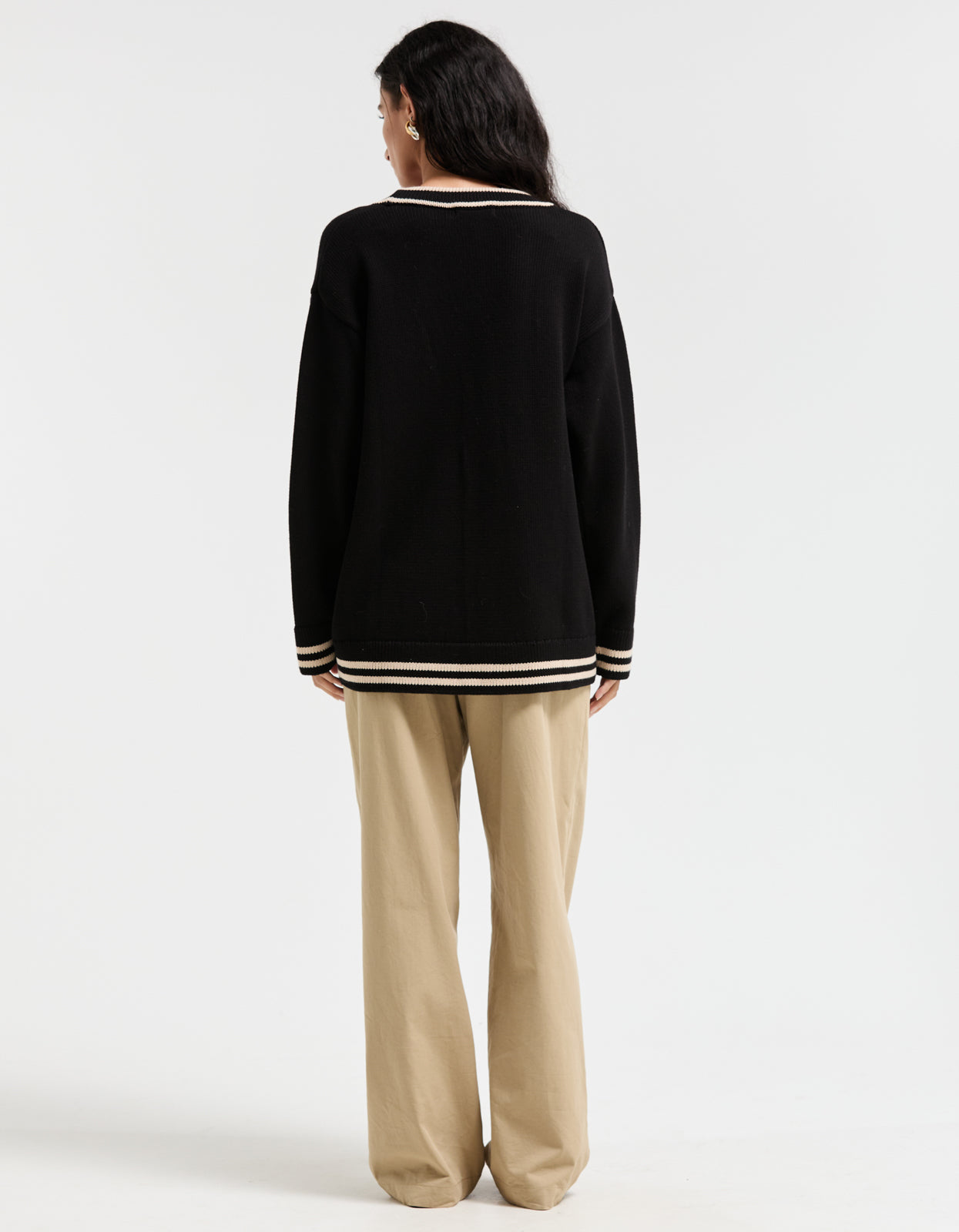 College Cardigan - Black