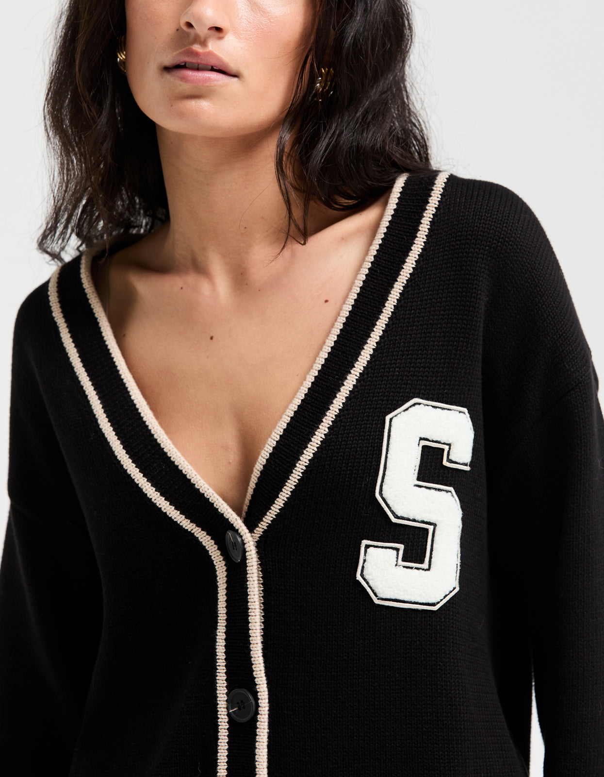 College Cardigan - Black