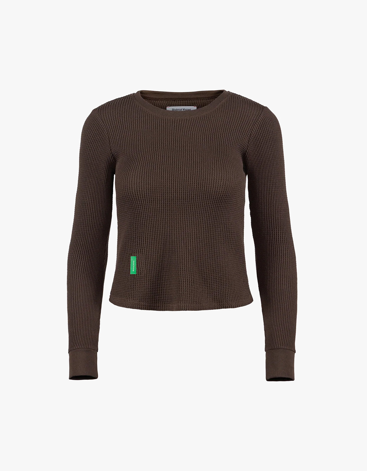 Fitted Long Sleeve Waffle T-Shirt - Umber
