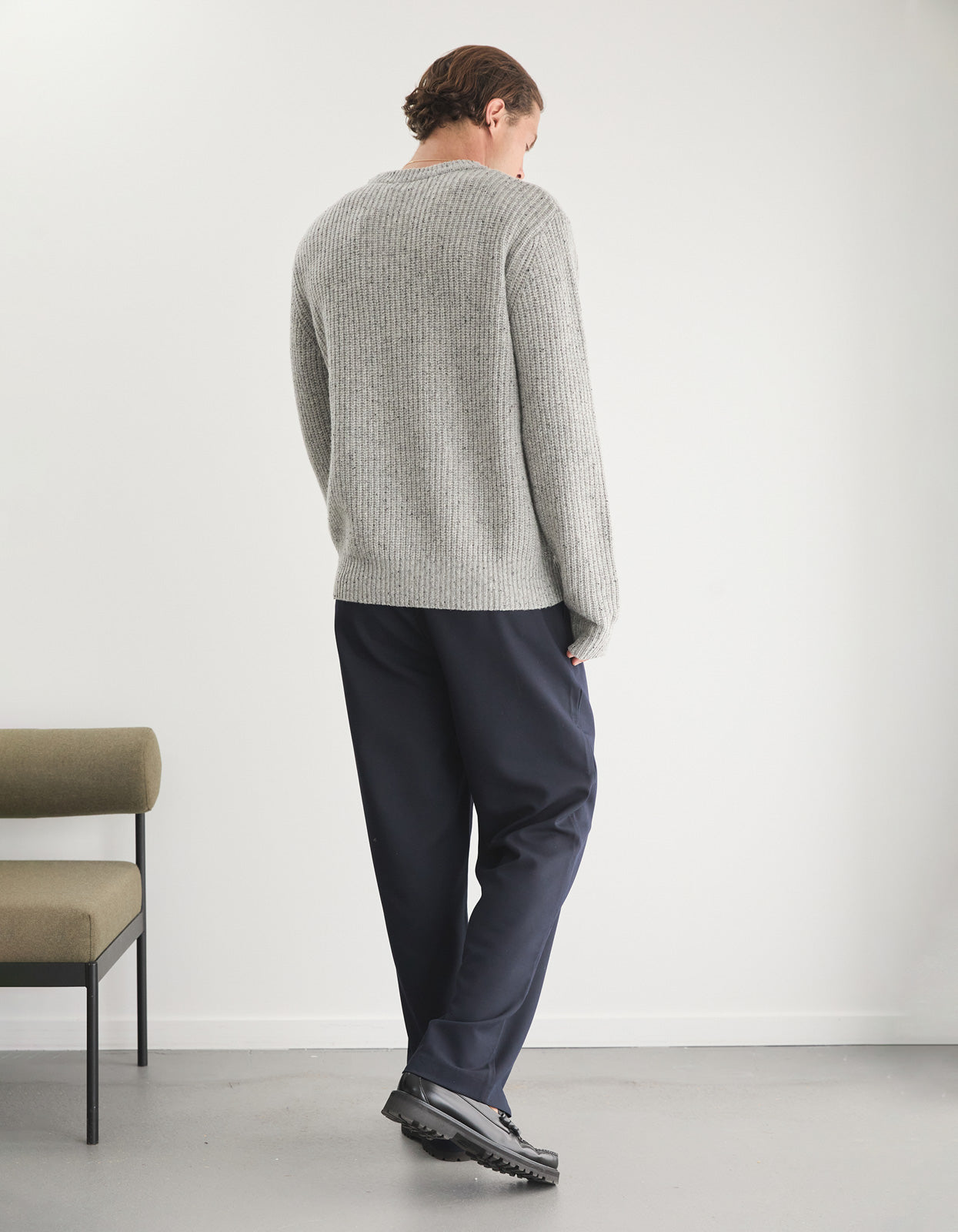 Elroy Crew Knit - Grey Speckle