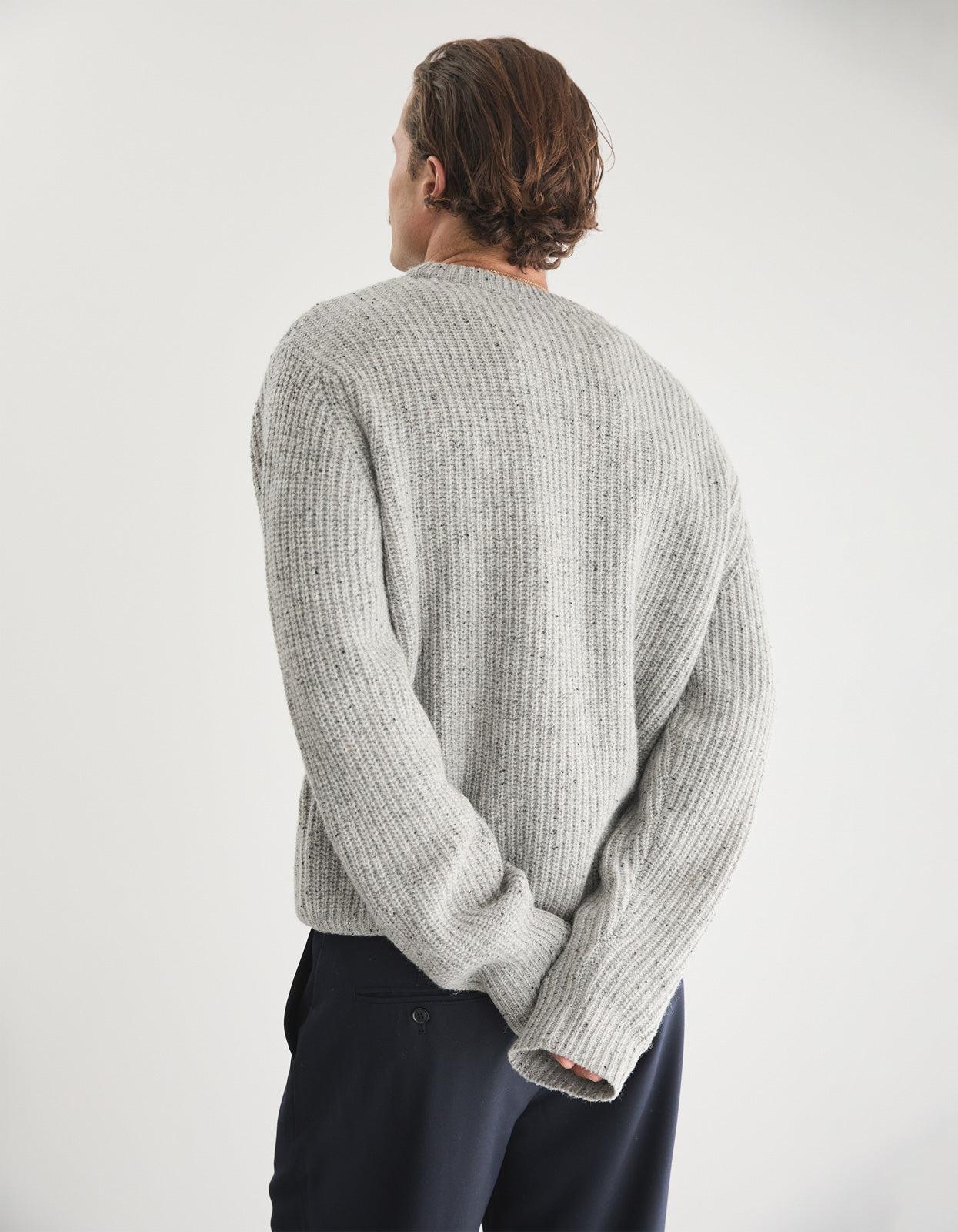 Elroy Crew Knit - Grey Speckle