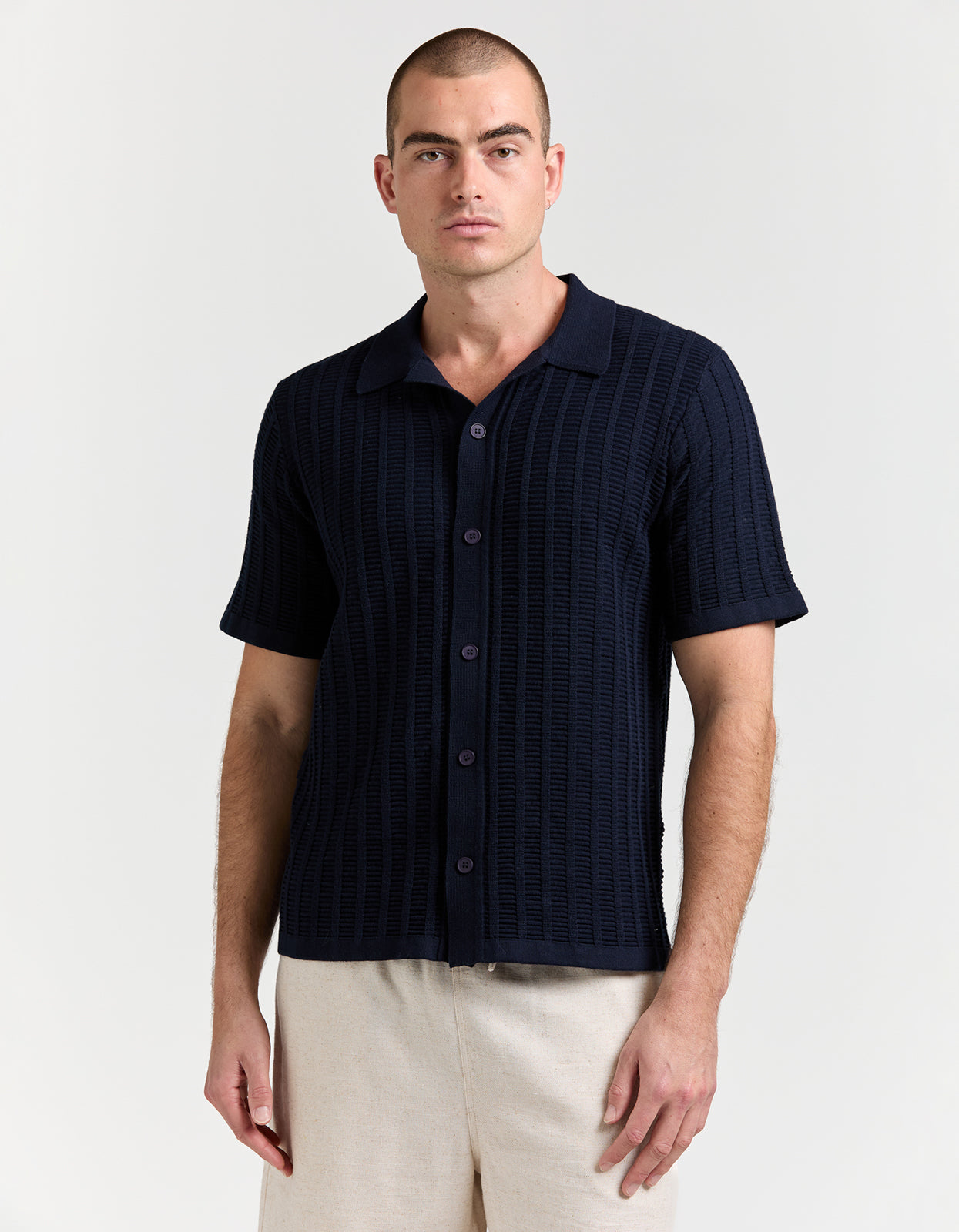 Aloha Knit Shirt - Navy