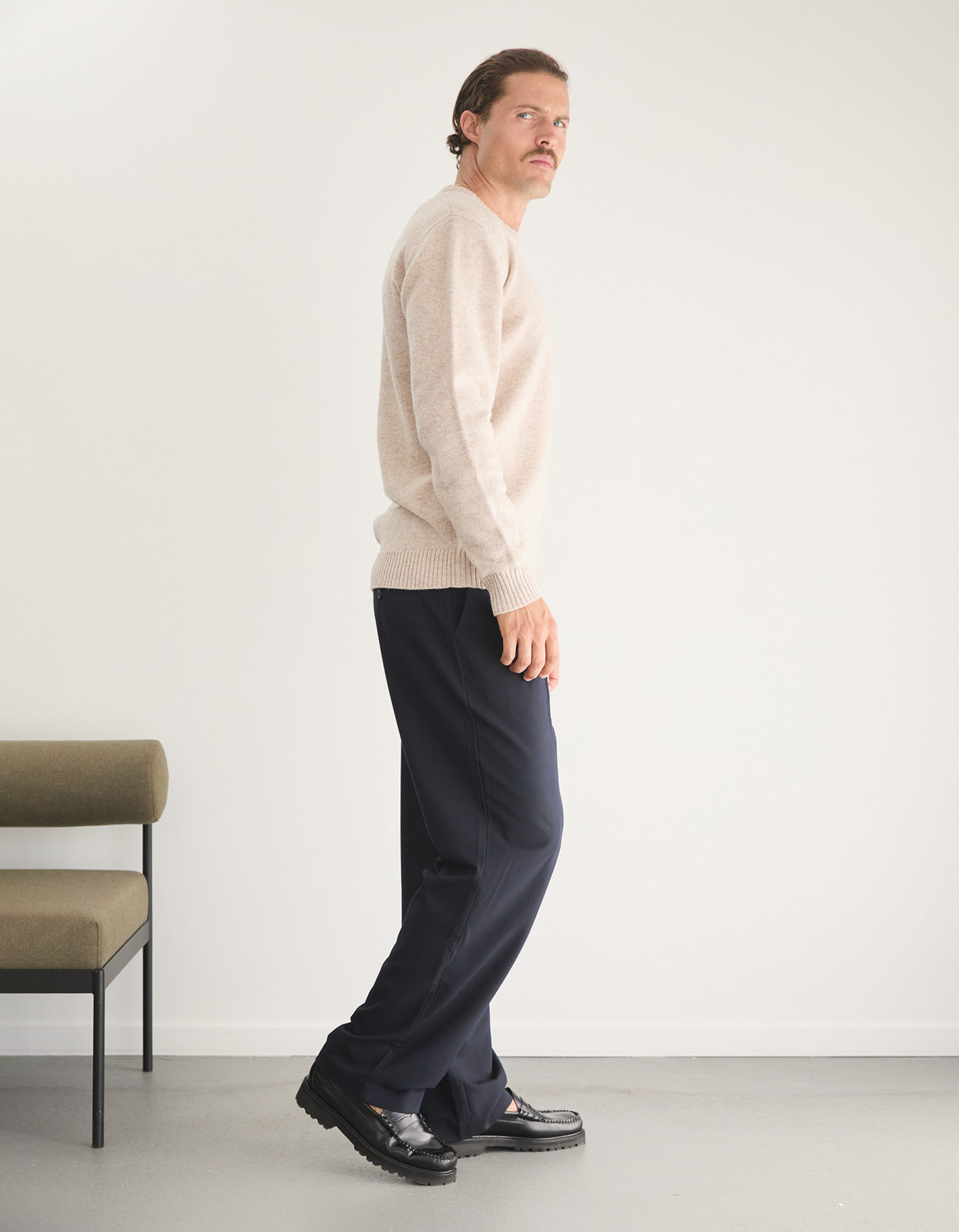 Shoal Wool Knit Crew - Oatmeal