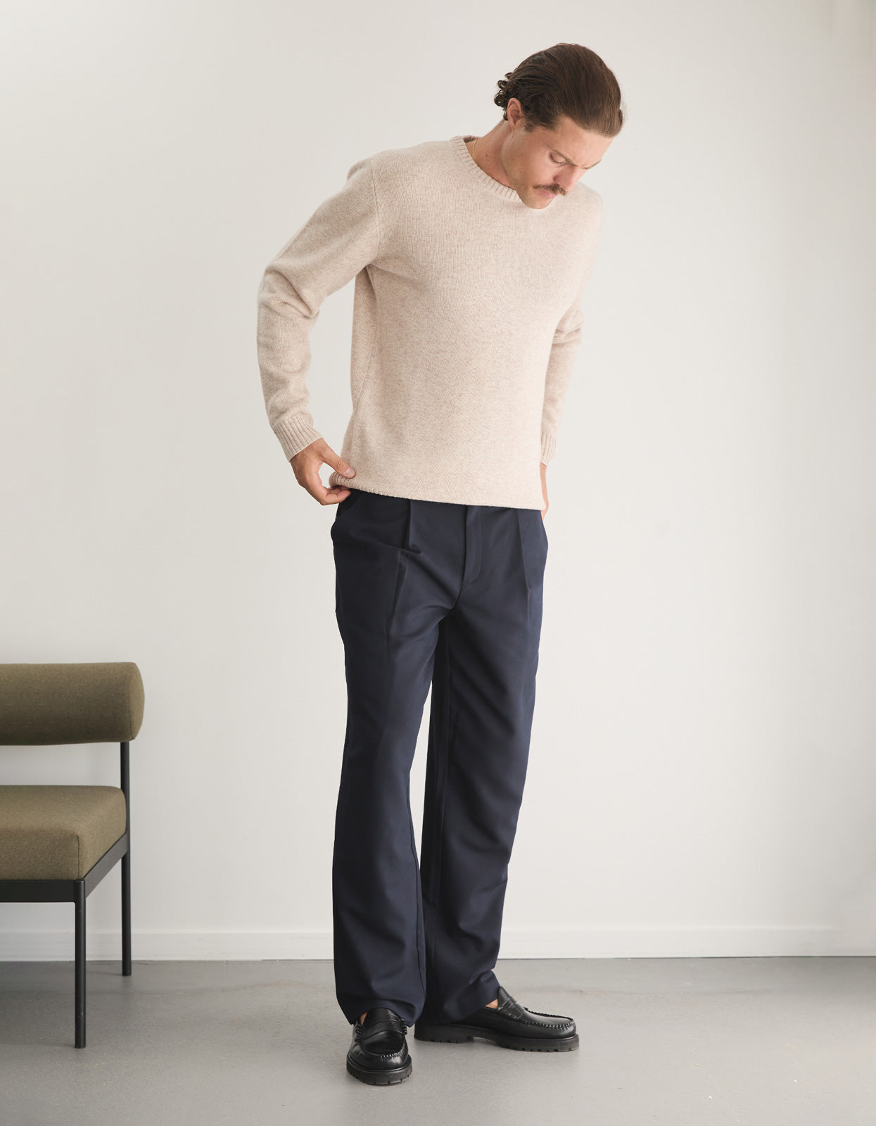 Shoal Wool Knit Crew - Oatmeal