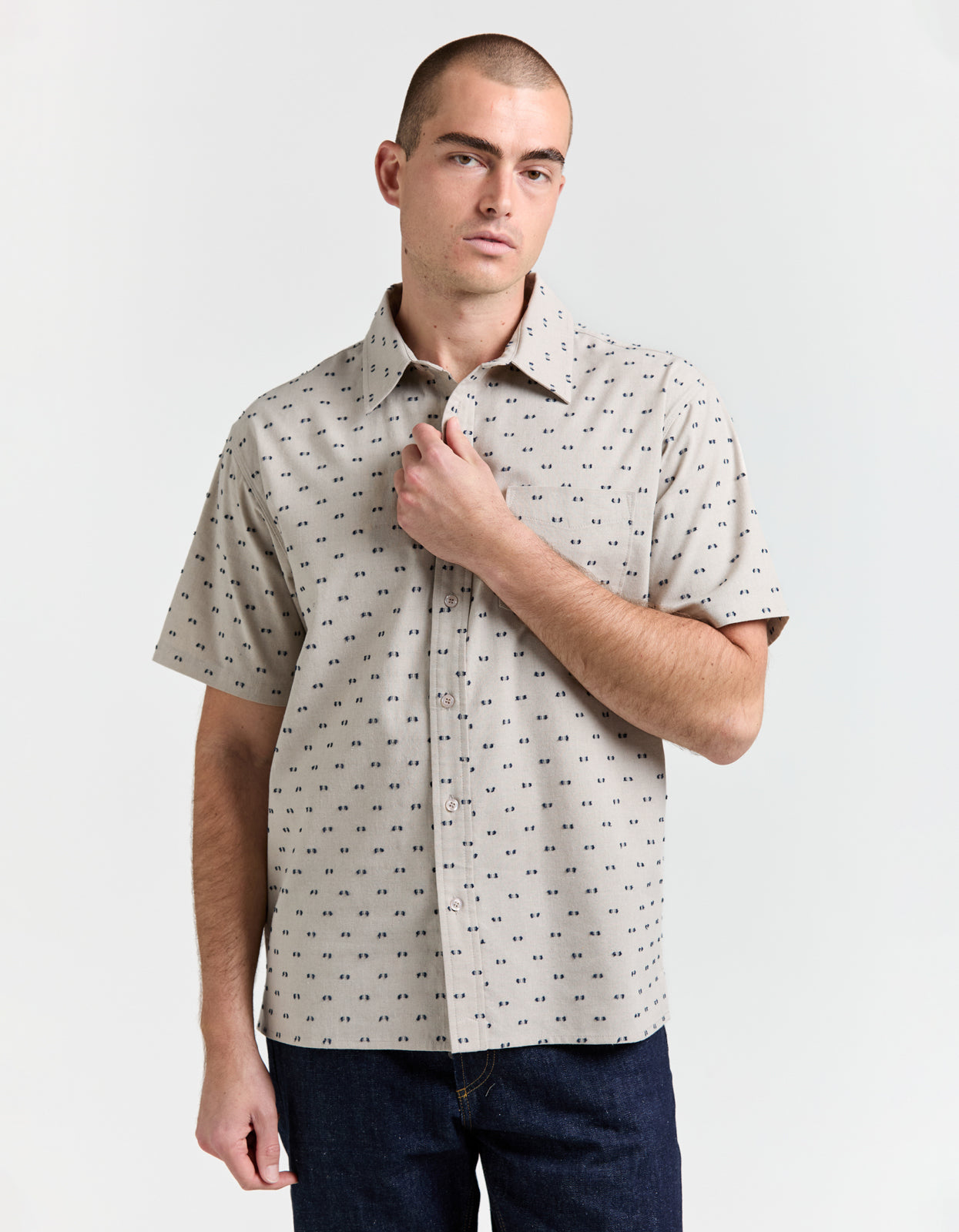 Alto Shirt - Oat/Navy