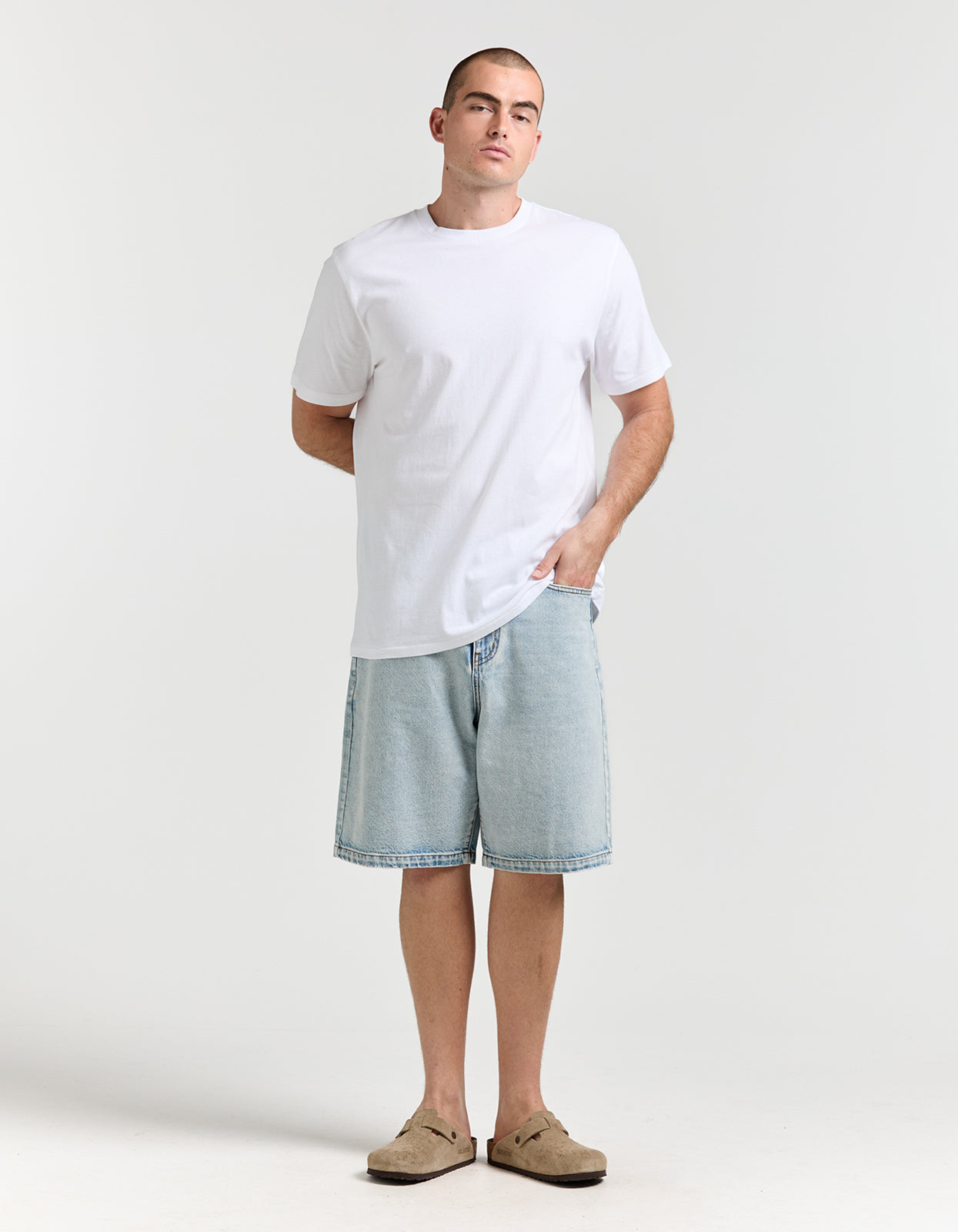 Crescent Denim Short - Light Blue