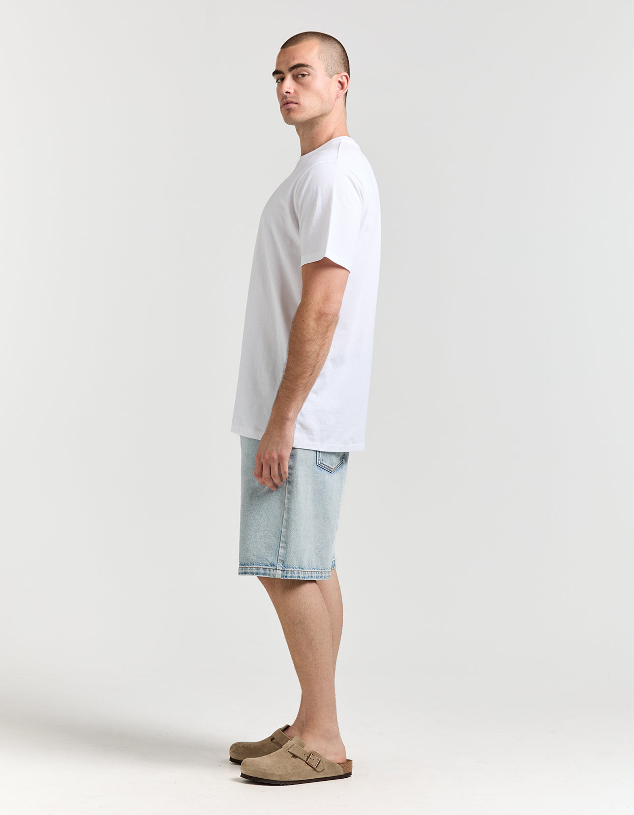 Crescent Denim Short - Light Blue