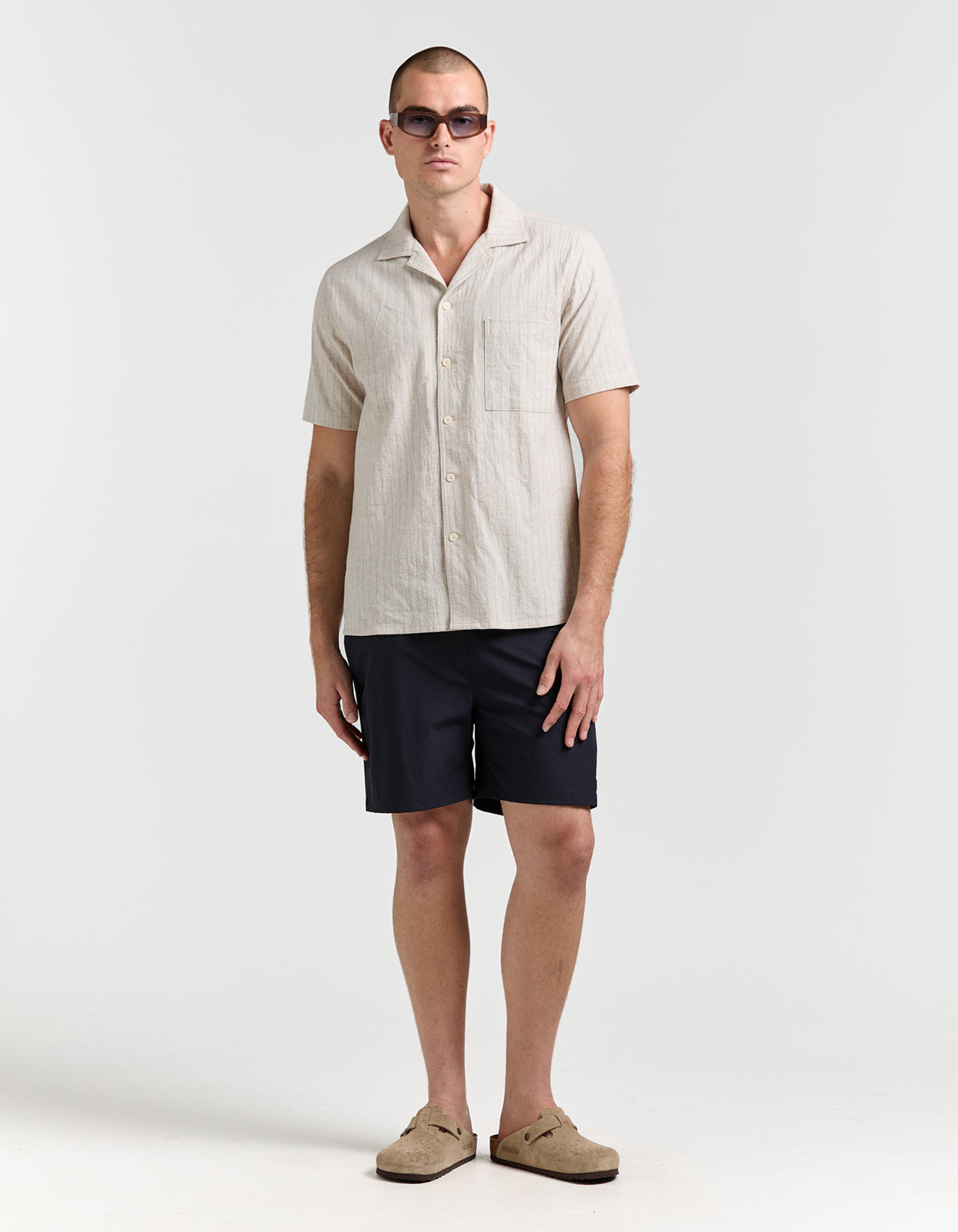 Irving Shirt - Oat/Blue