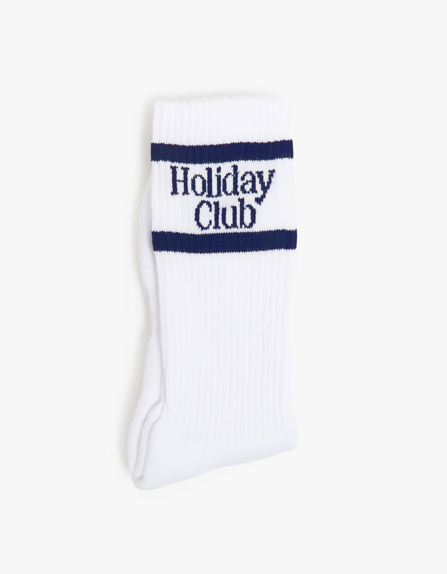 Mens Holiday Club Sock - White/Navy