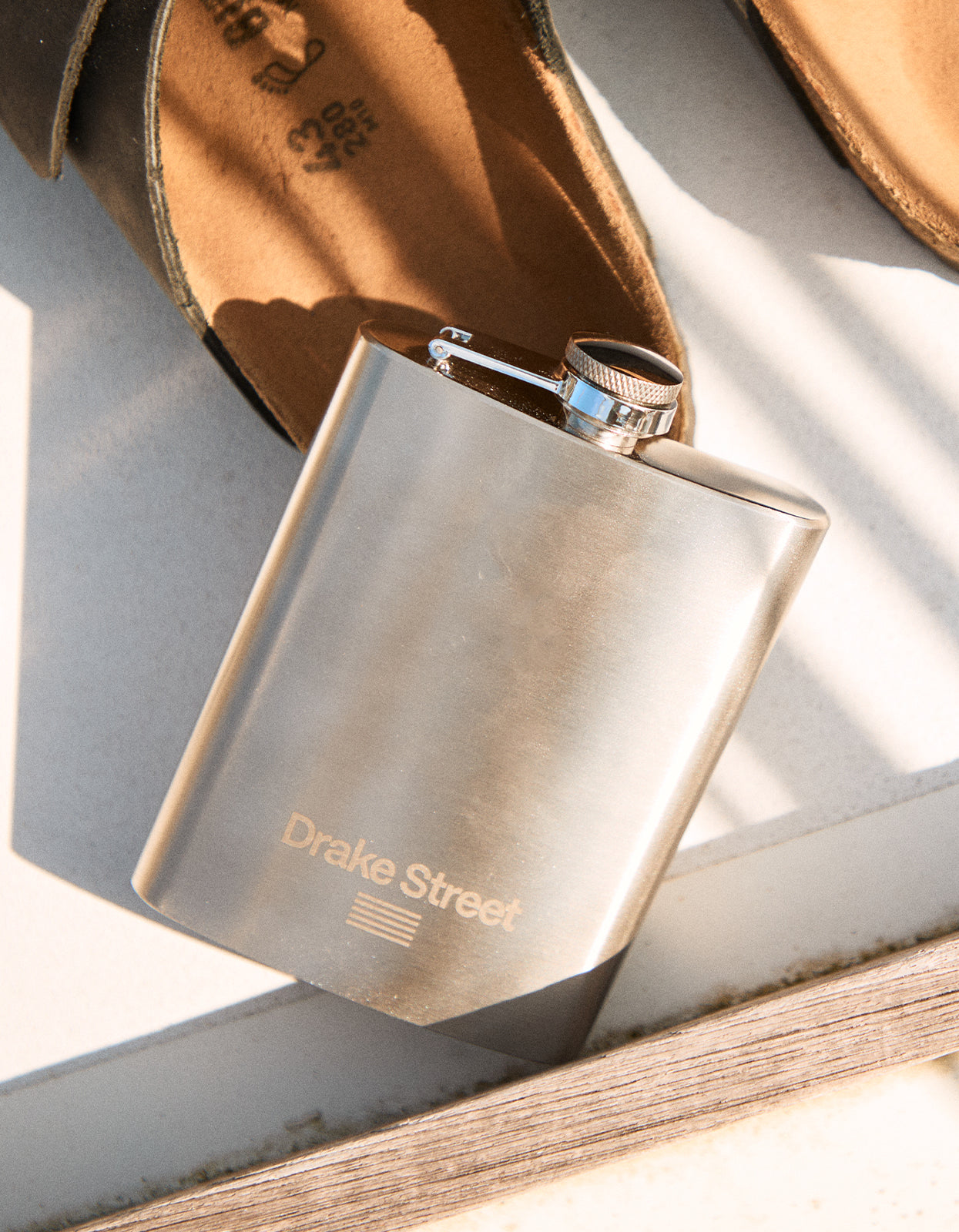 Drake Street Hip Flask - Steel