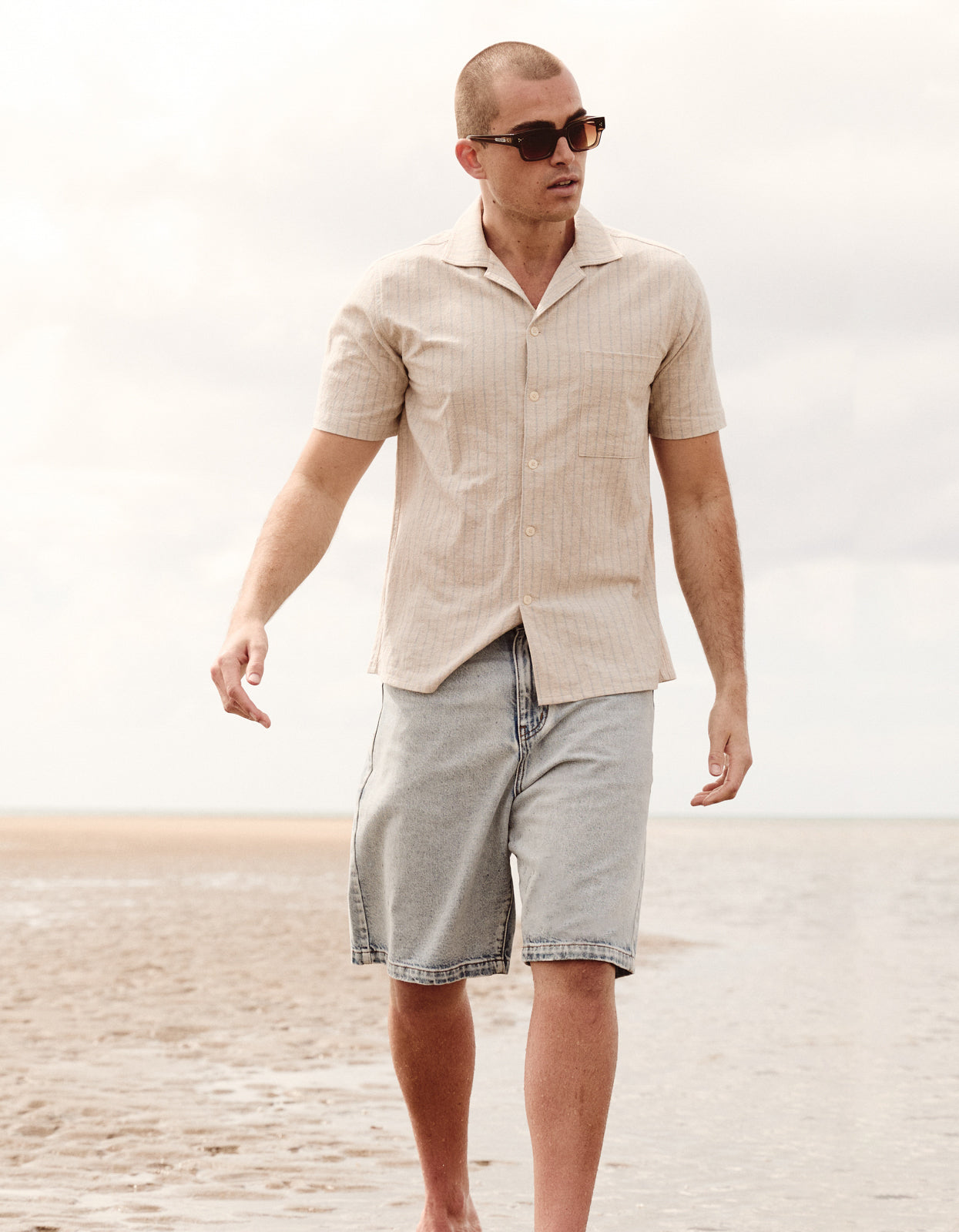 Crescent Denim Short - Light Blue