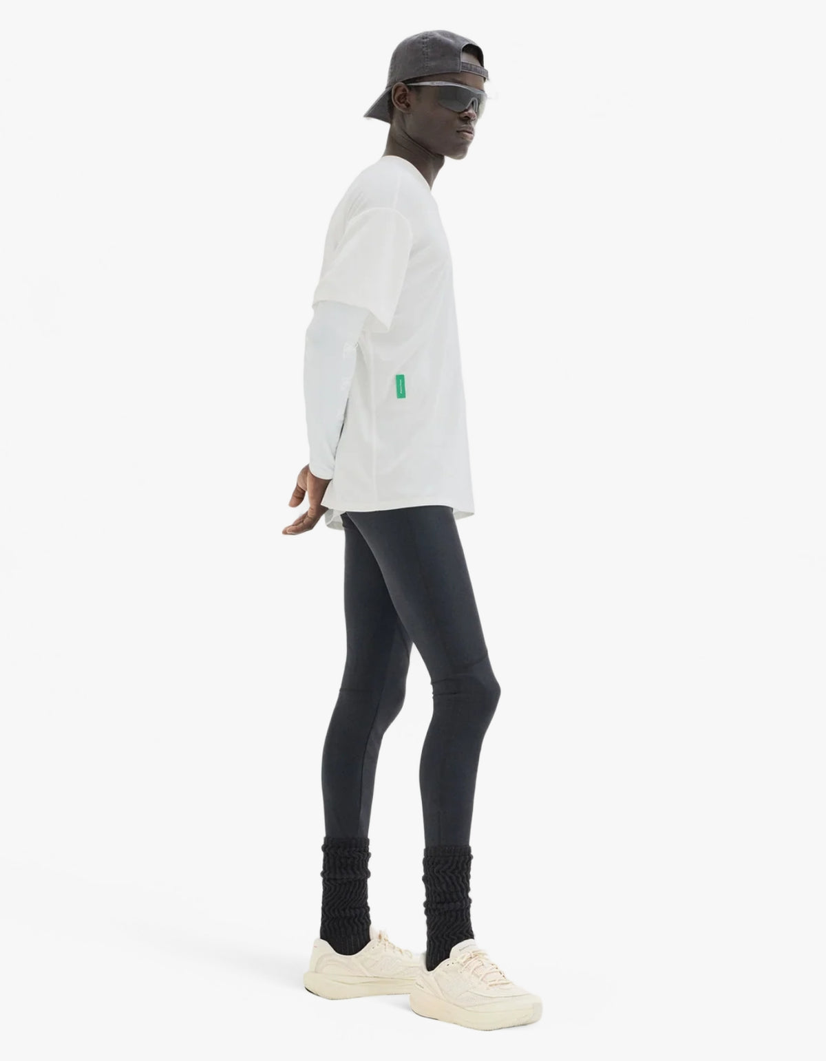 Compression Boxy Training Tee - Lunar White/White