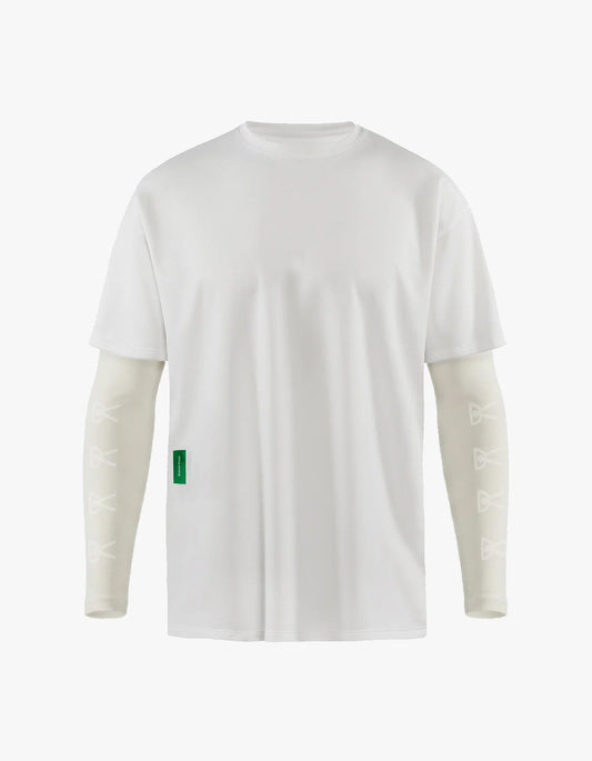 Compression Boxy Training Tee - Lunar White/White