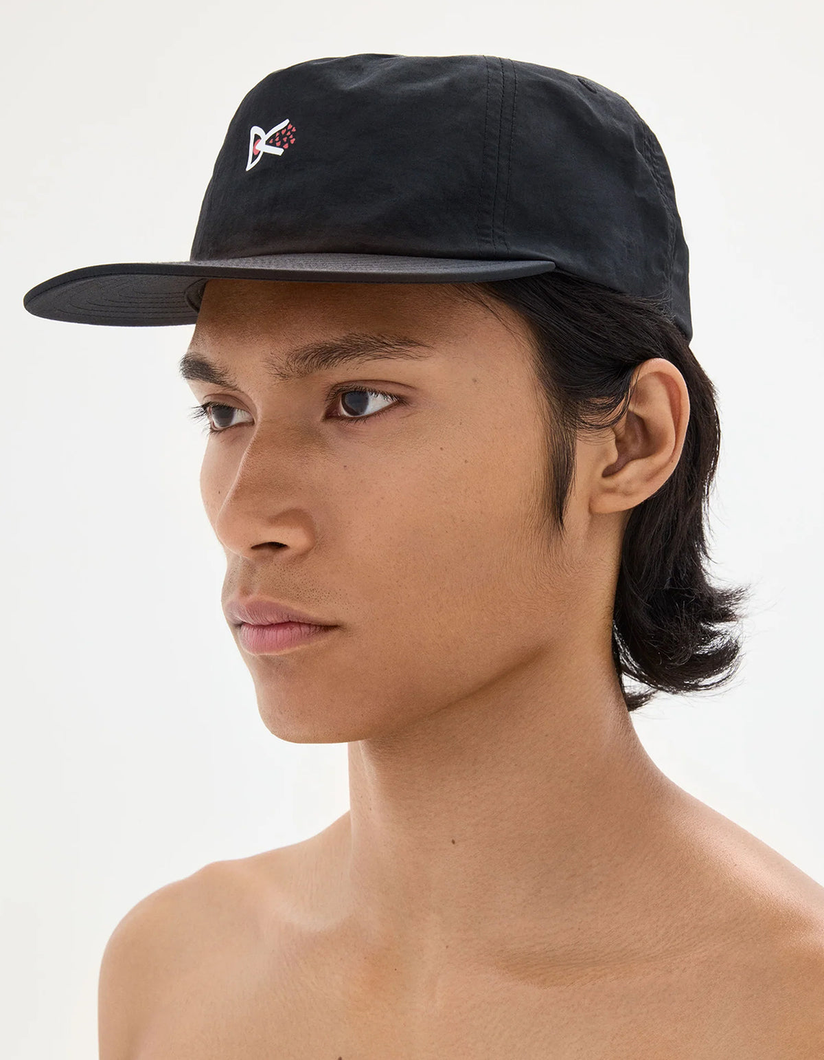 Paneled Nylon Hat - Black