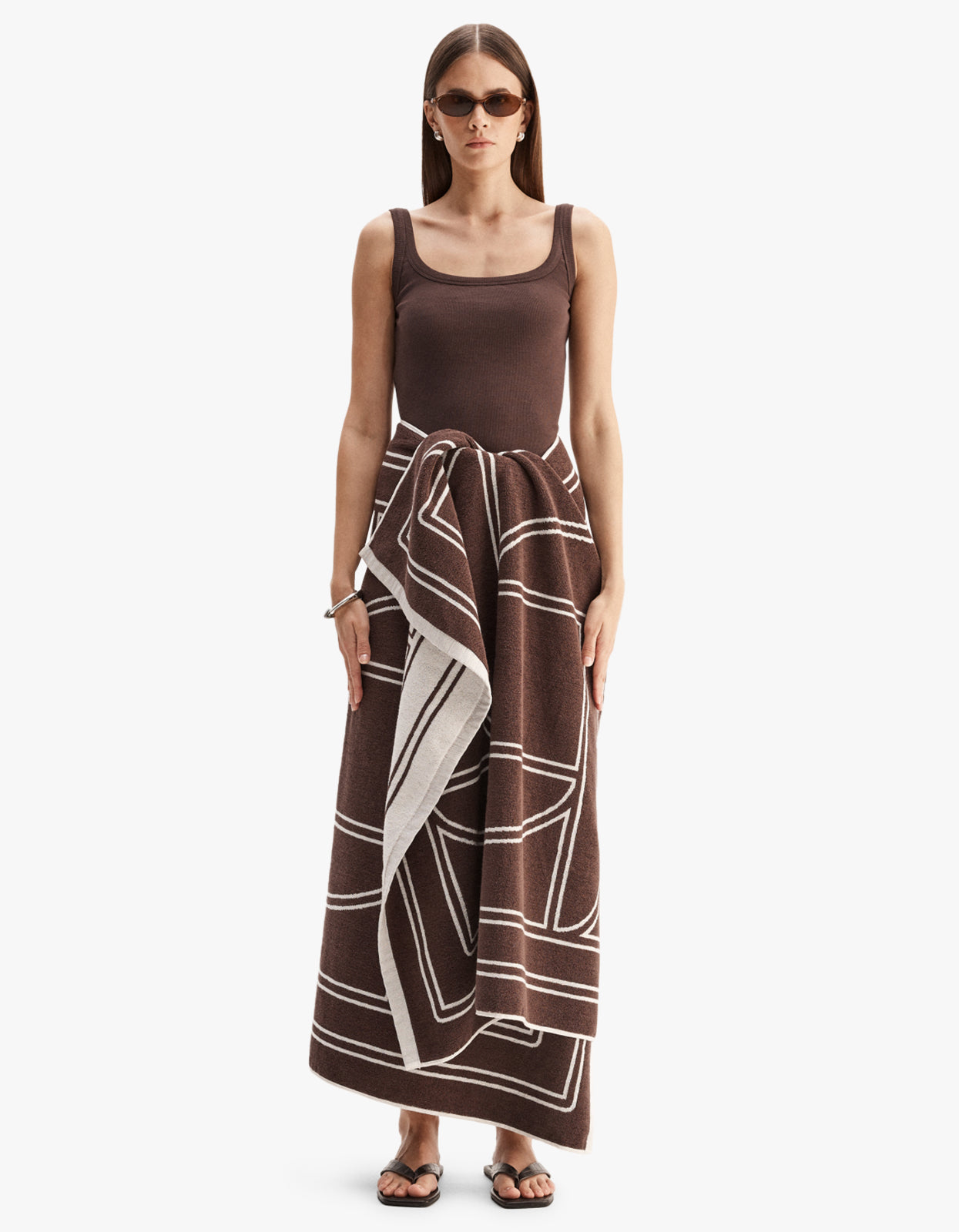 Beau Towel - Chocolate/Ecru