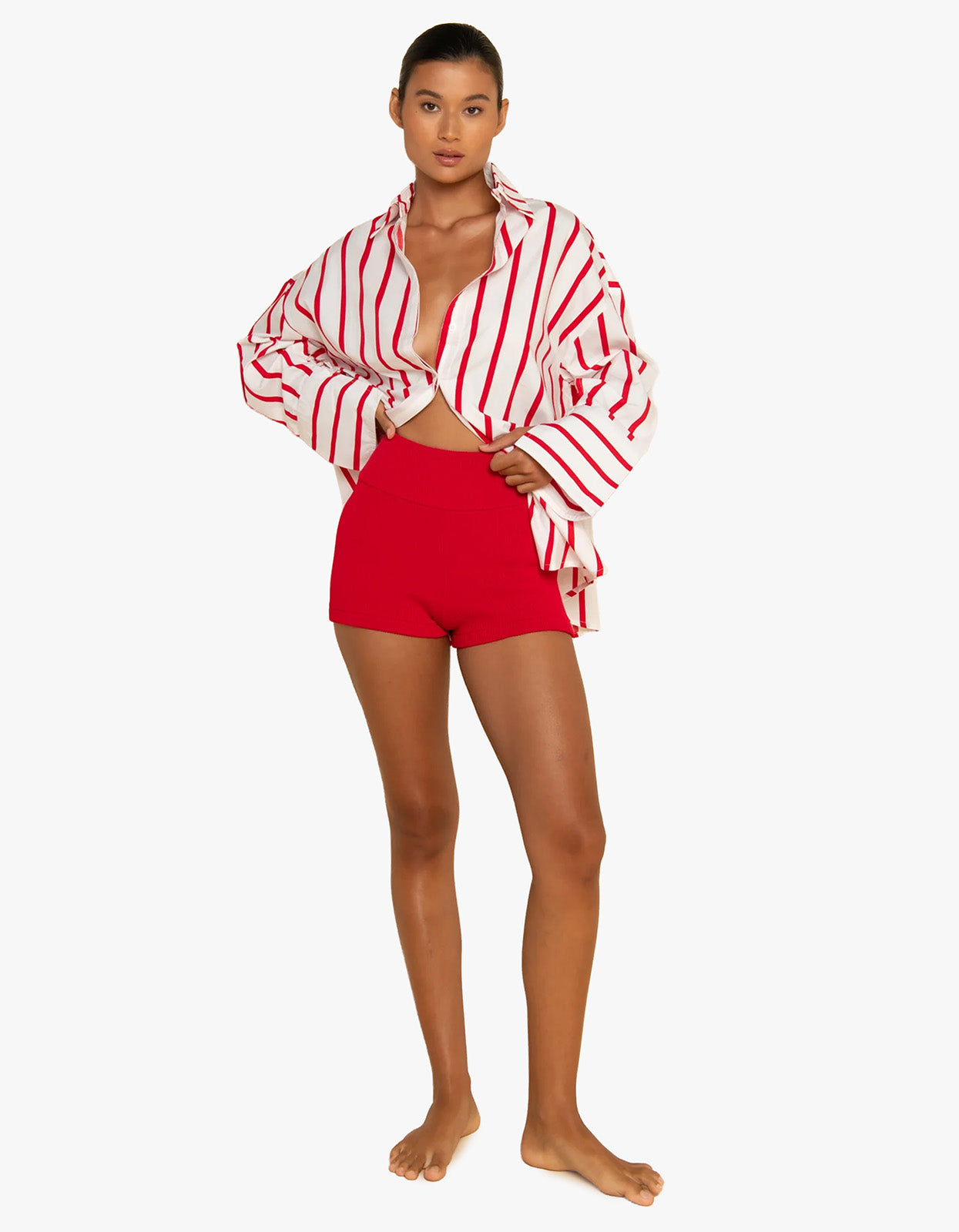 Rivierie Shirt - Red/White Stripe