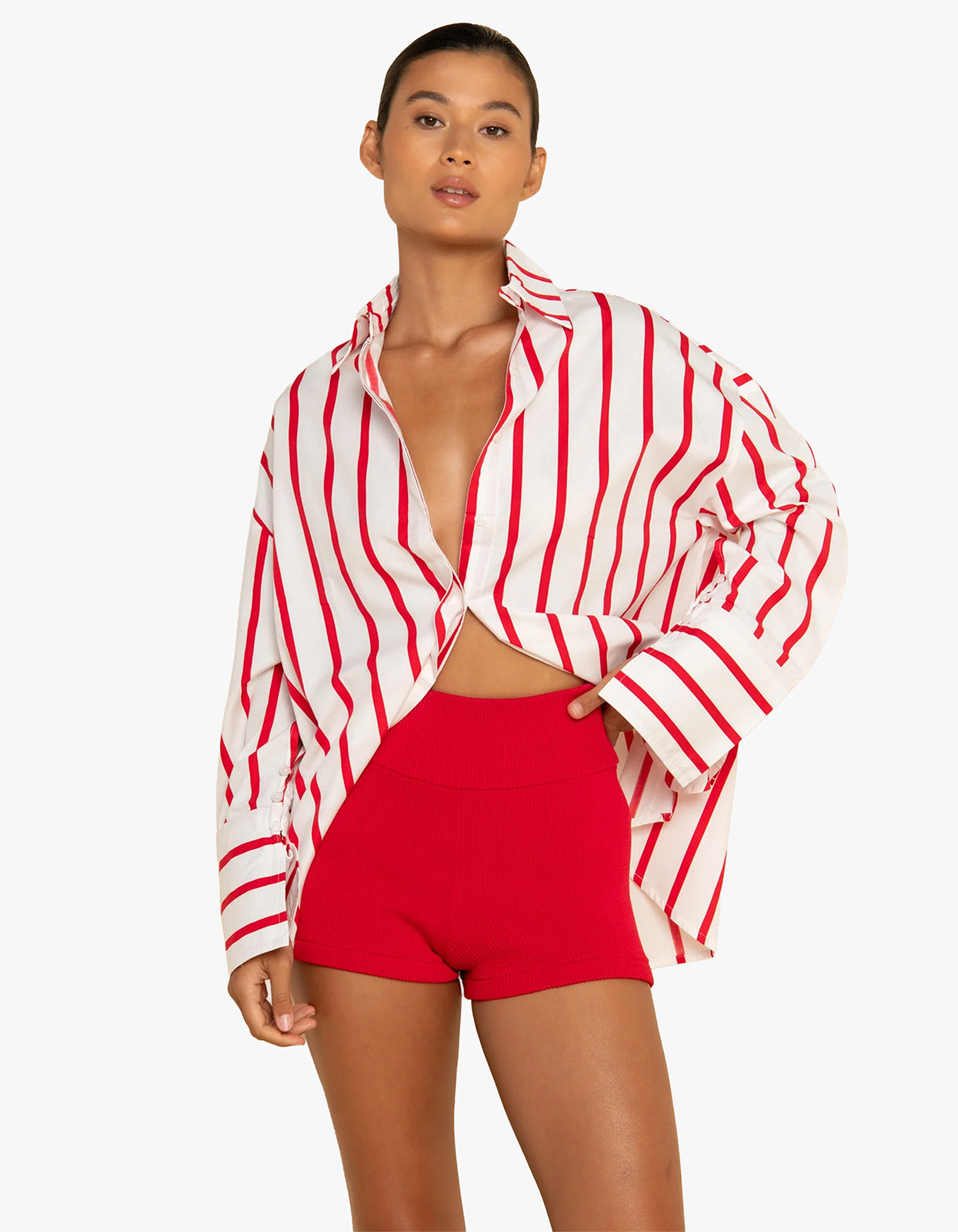 Rivierie Shirt - Red/White Stripe