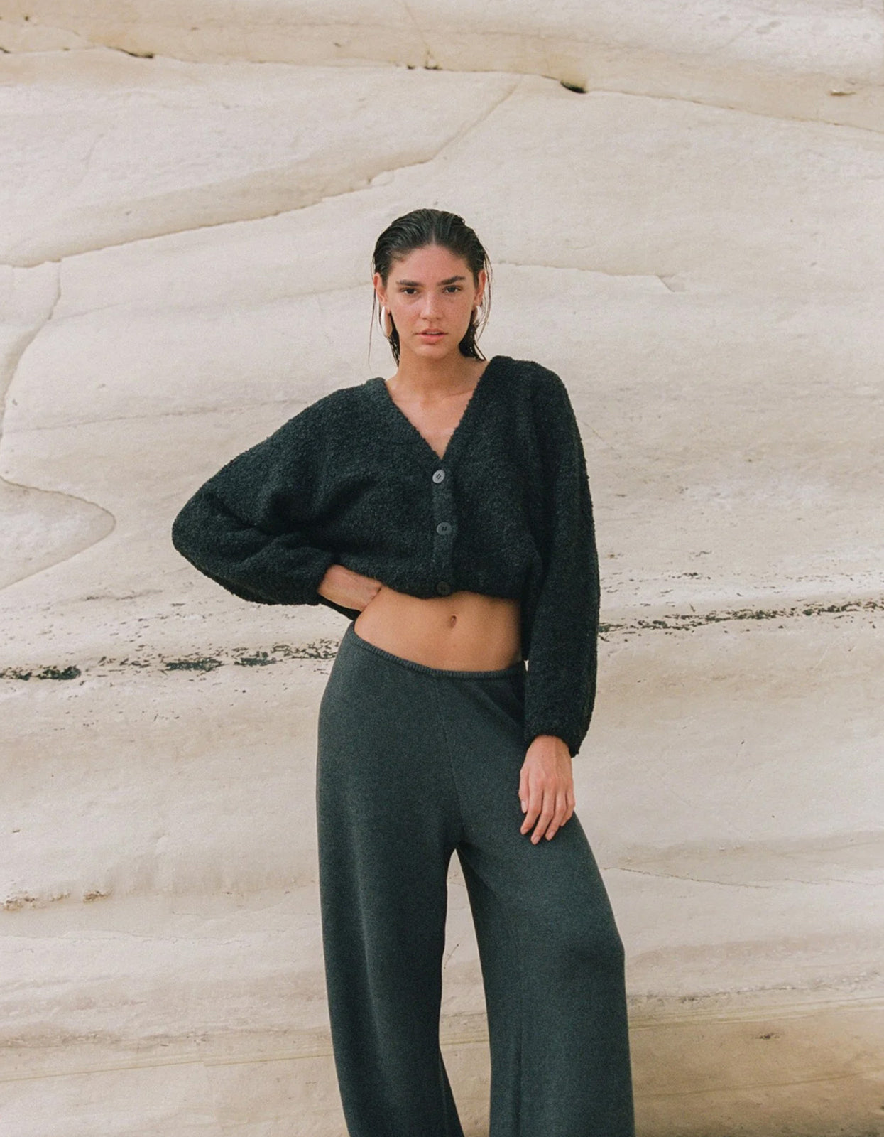 Drew Cardigan - Charcoal