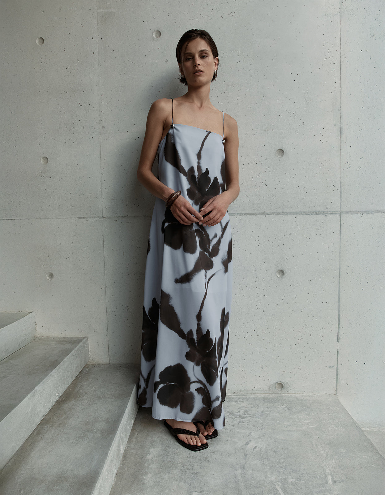 Monet Maxi Dress - Chocolate Floral Print