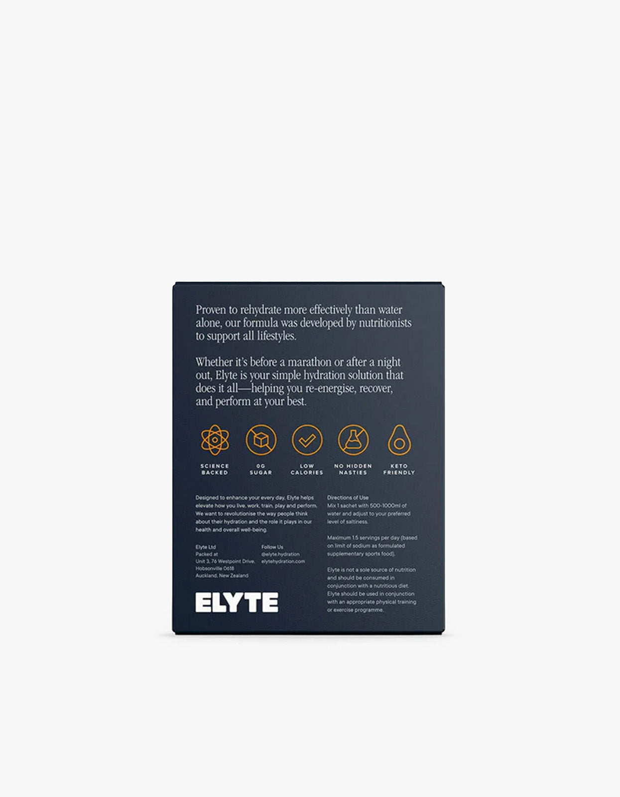 Orange Elyte Hydration Powder 12 Pack