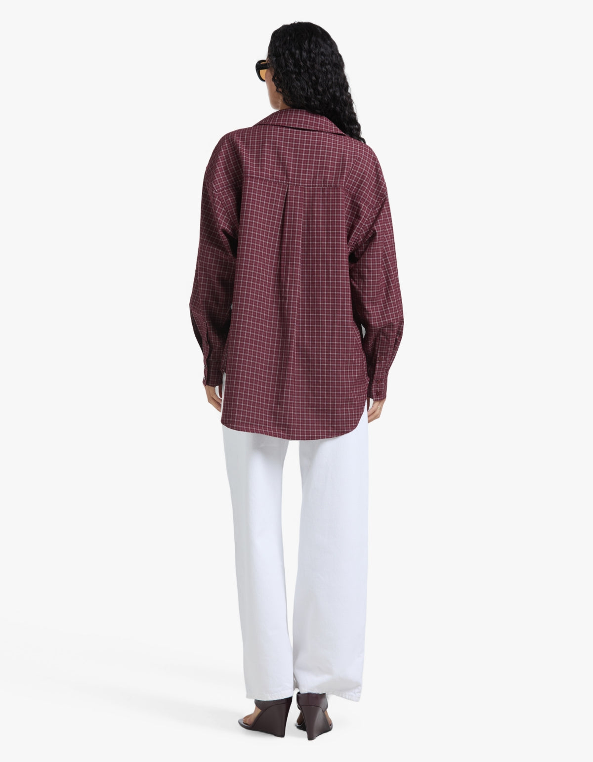 Gigi Everyday Check Shirt - Burgundy Check