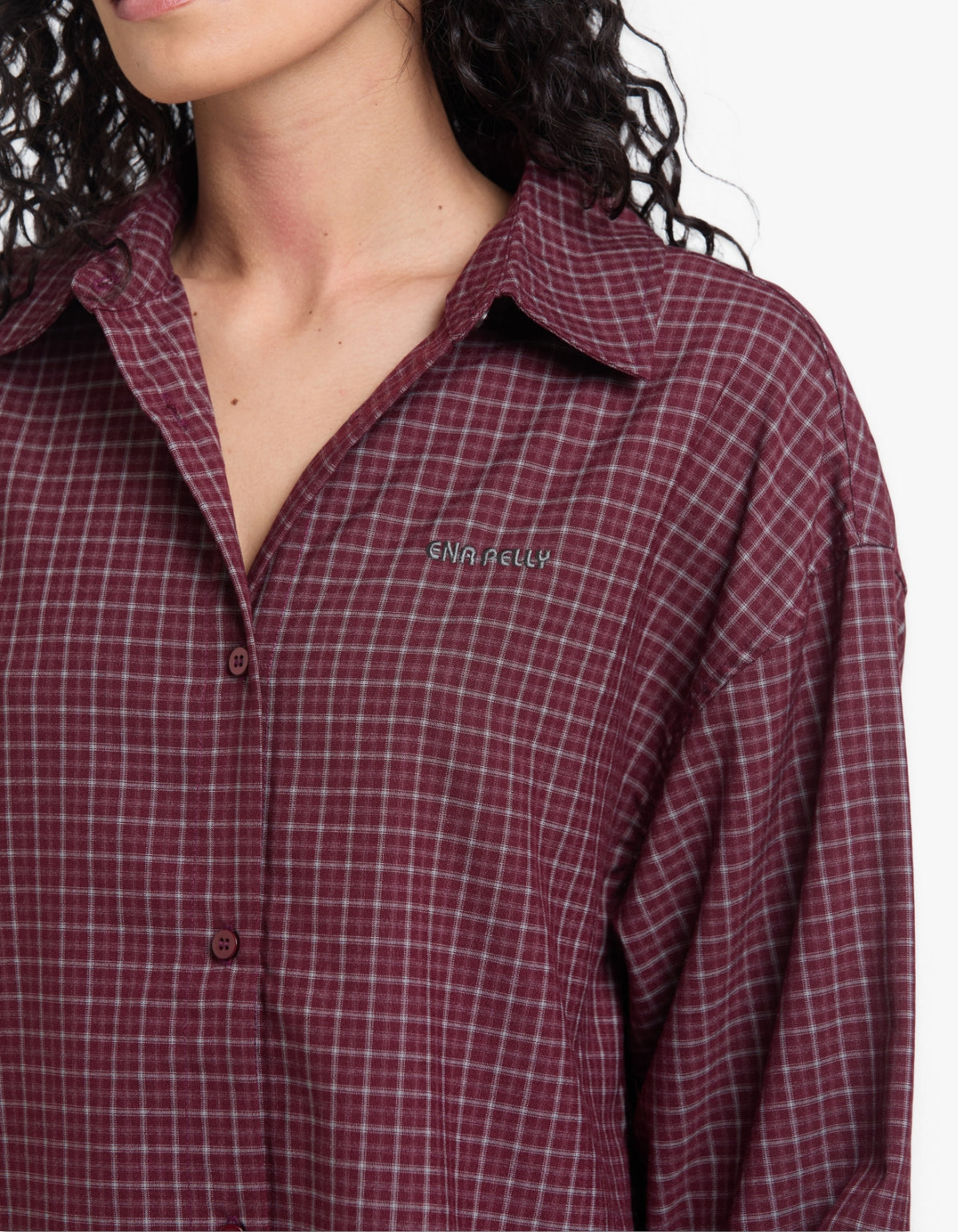 Gigi Everyday Check Shirt - Burgundy Check