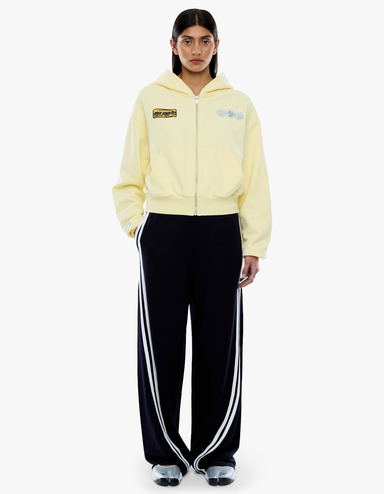 Ena Sports Zip Through Hoodie - Lemon