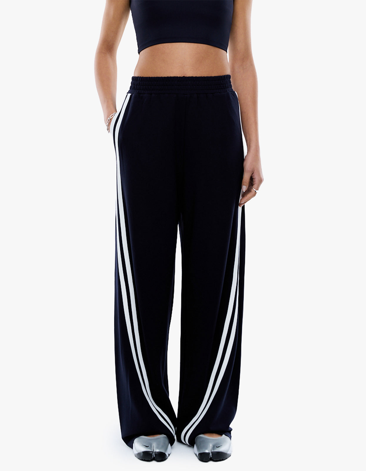 Valentina Stripe Pant - Navy