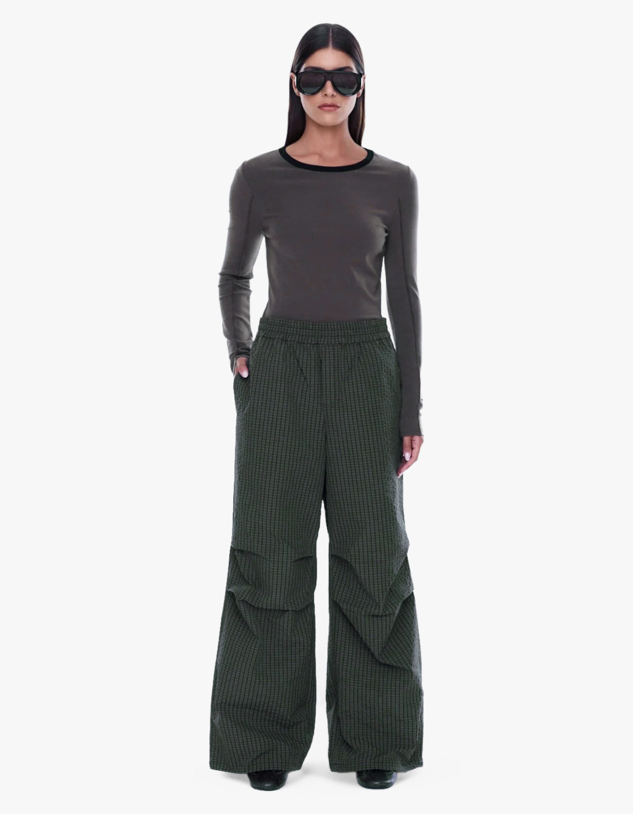 Fallon Relaxed Pant - Olive Check