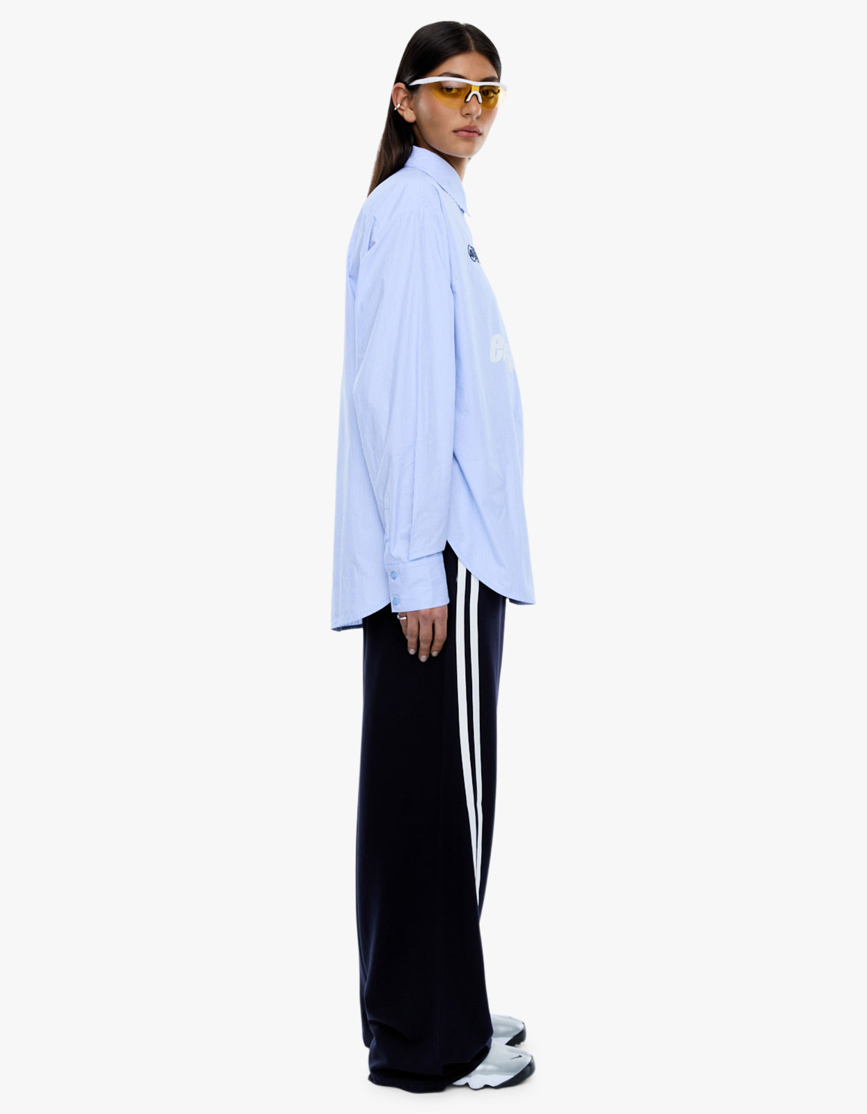 Ena Sports Shirt - Powder Blue Stripe