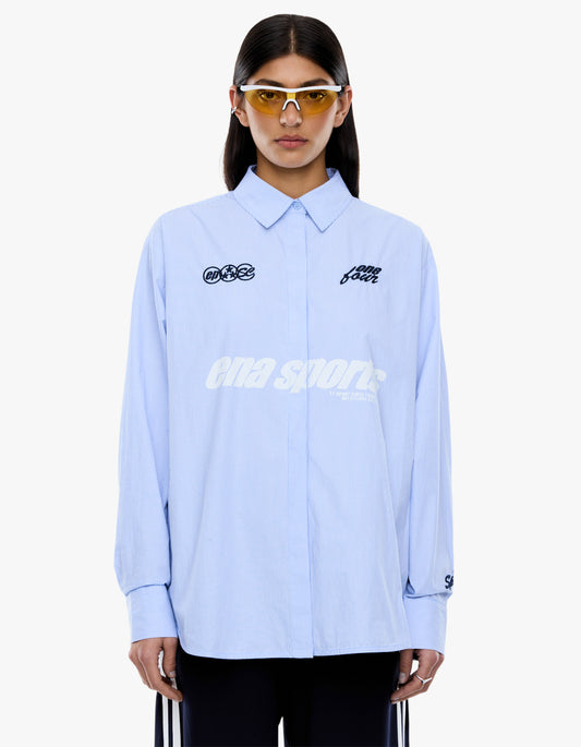 Ena Sports Shirt - Powder Blue Stripe