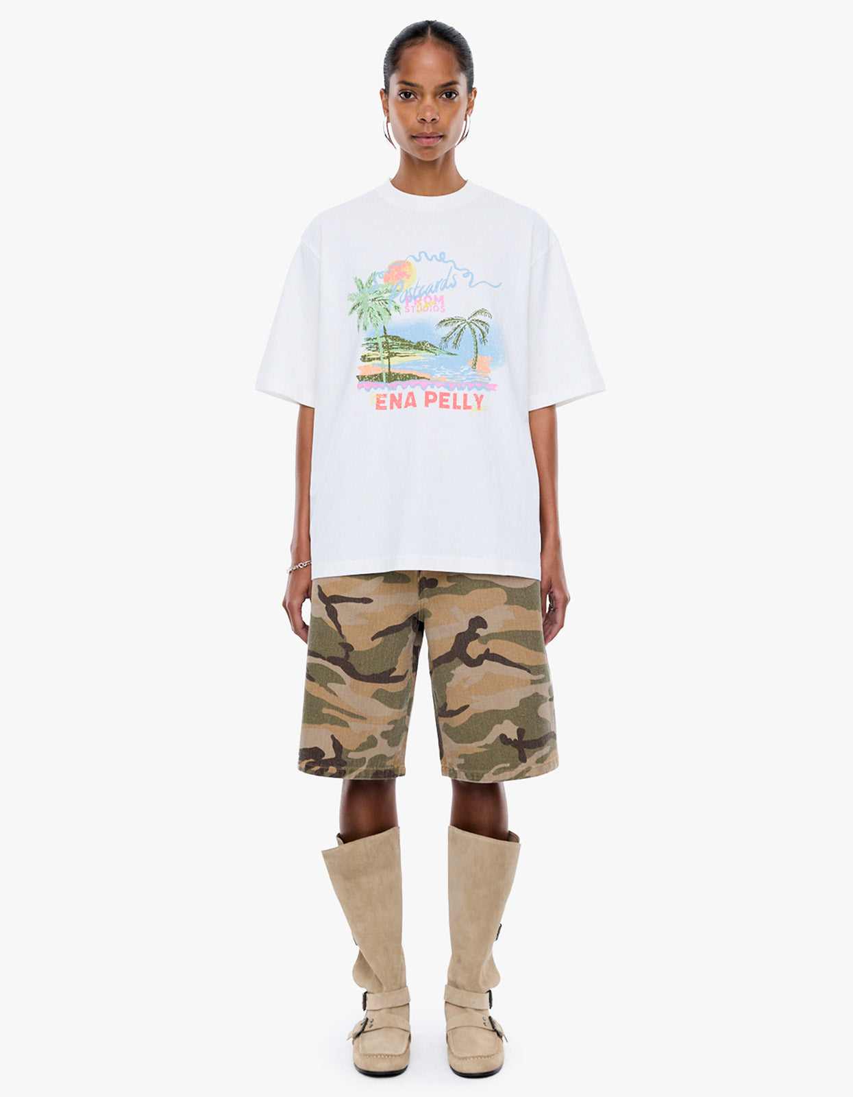 Riviera Watercolour Tee - Vintage White