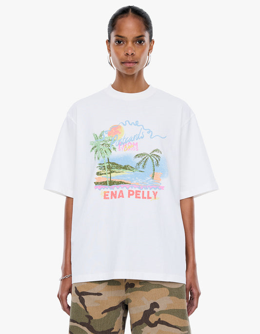 Riviera Watercolour Tee - Vintage White