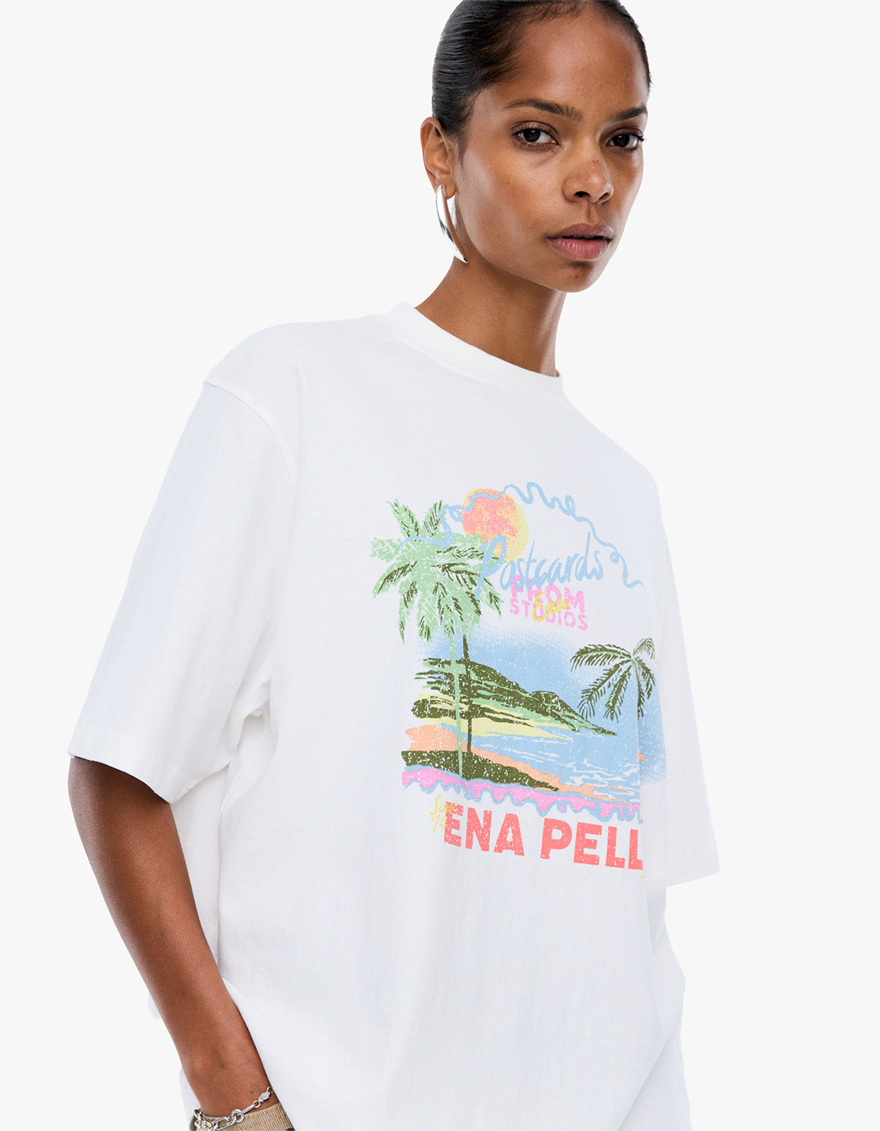 Riviera Watercolour Tee - Vintage White