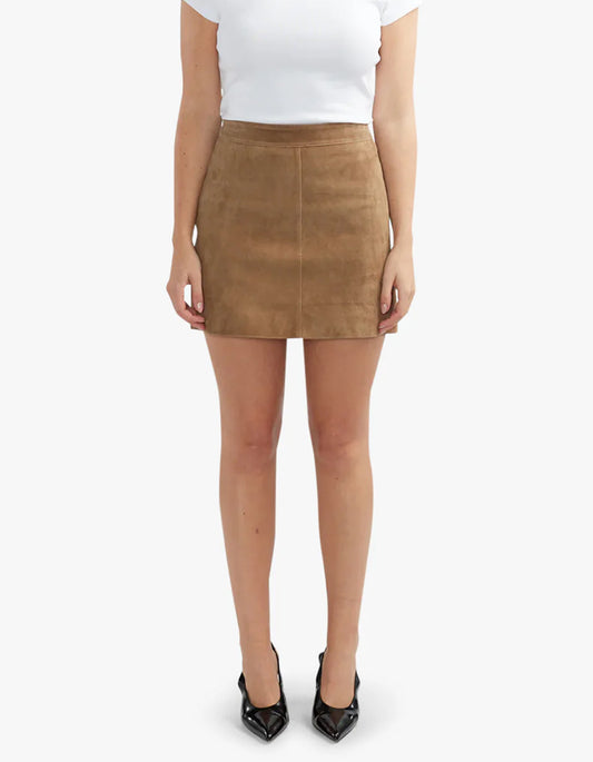 Ana Suede Mini Skirt - Toffee