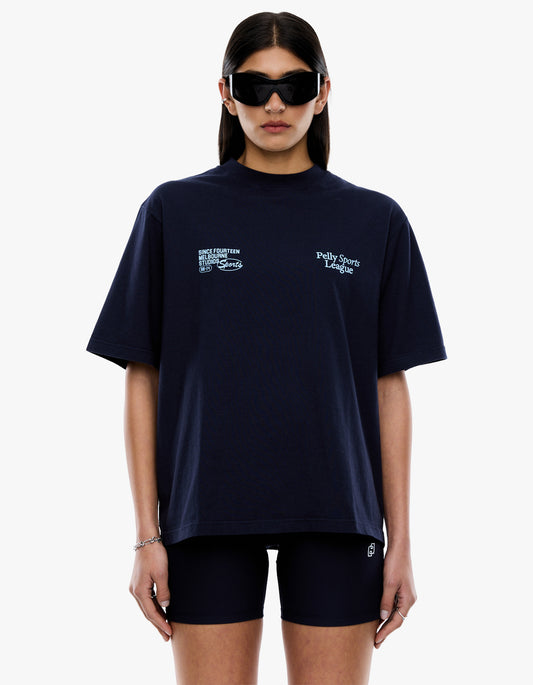 Pelly Sports League Tee - Navy