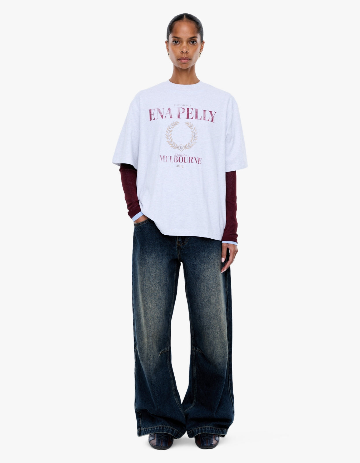Sophia Relaxed Tee - White Marle/Ena Pelly