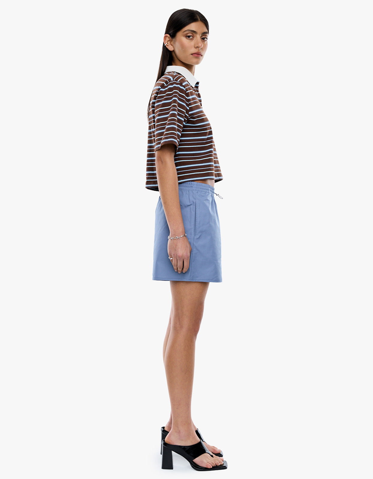 Violet Short Sleeve Polo - Blue Choc Stripe