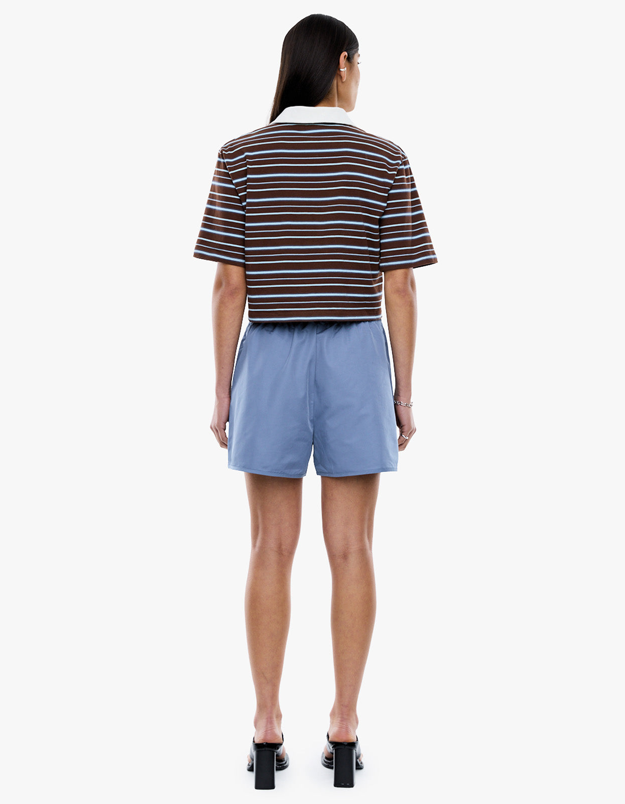 Violet Short Sleeve Polo - Blue Choc Stripe