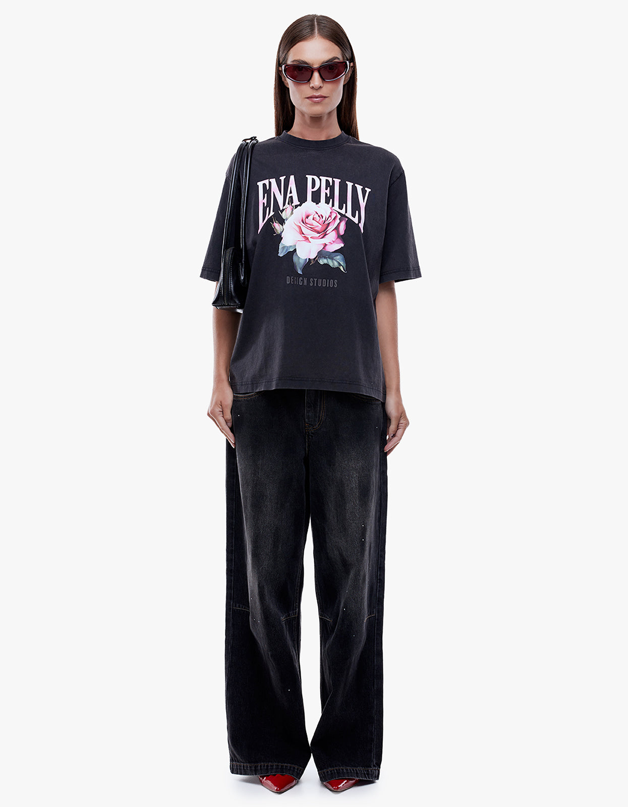 Ena Pelly Rose Tee - Vintage Black