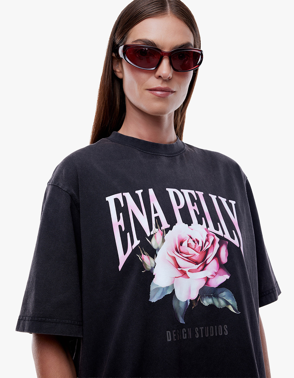 Ena Pelly Rose Tee - Vintage Black