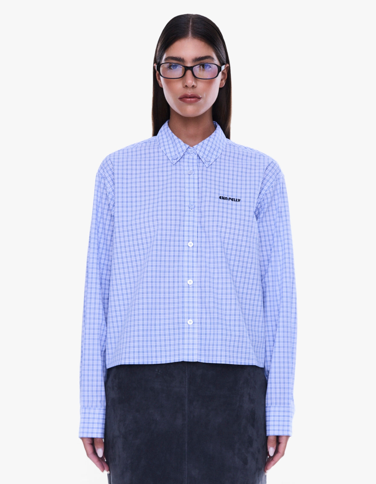 Georgia Boxy Shirt - Blue Check