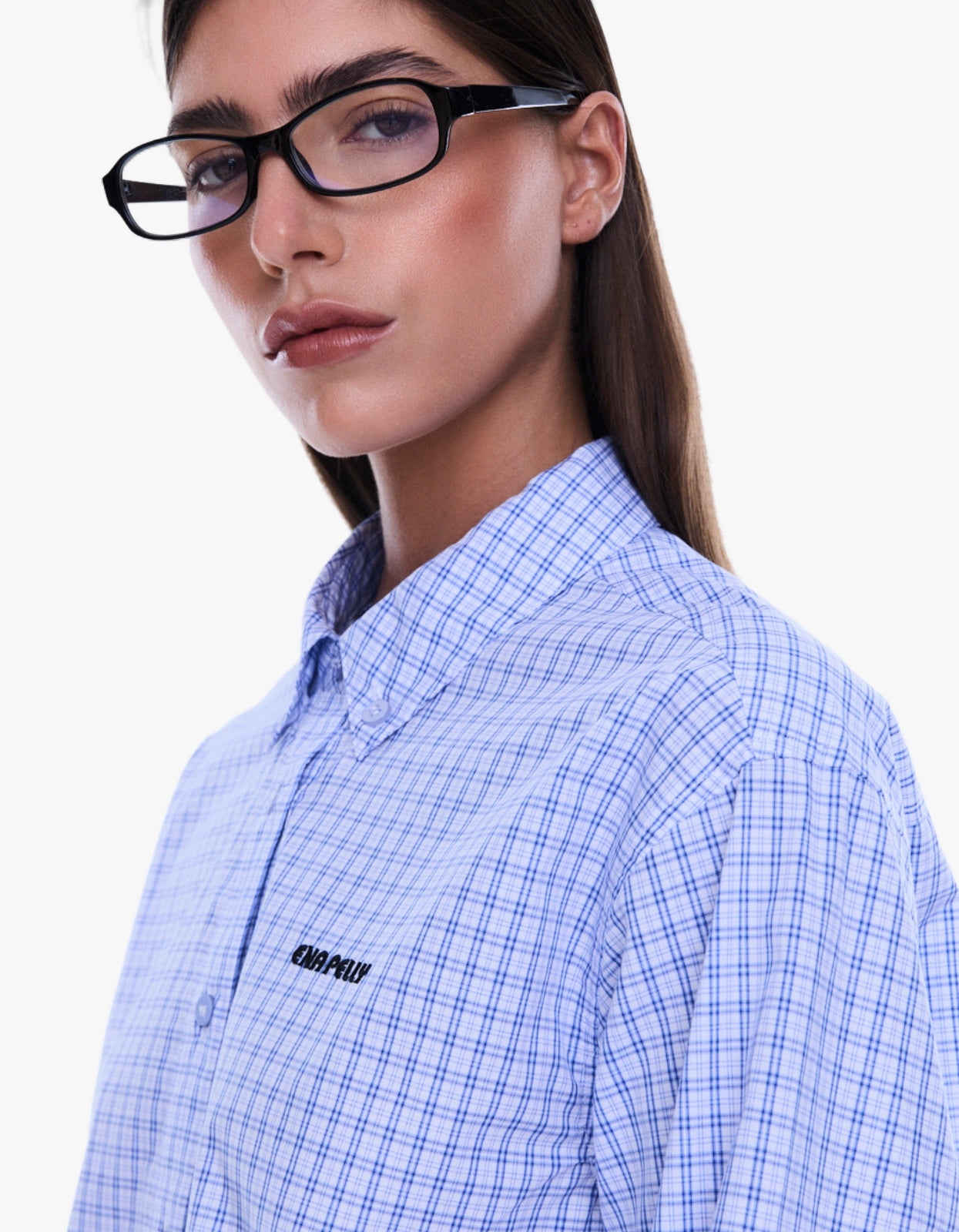 Georgia Boxy Shirt - Blue Check