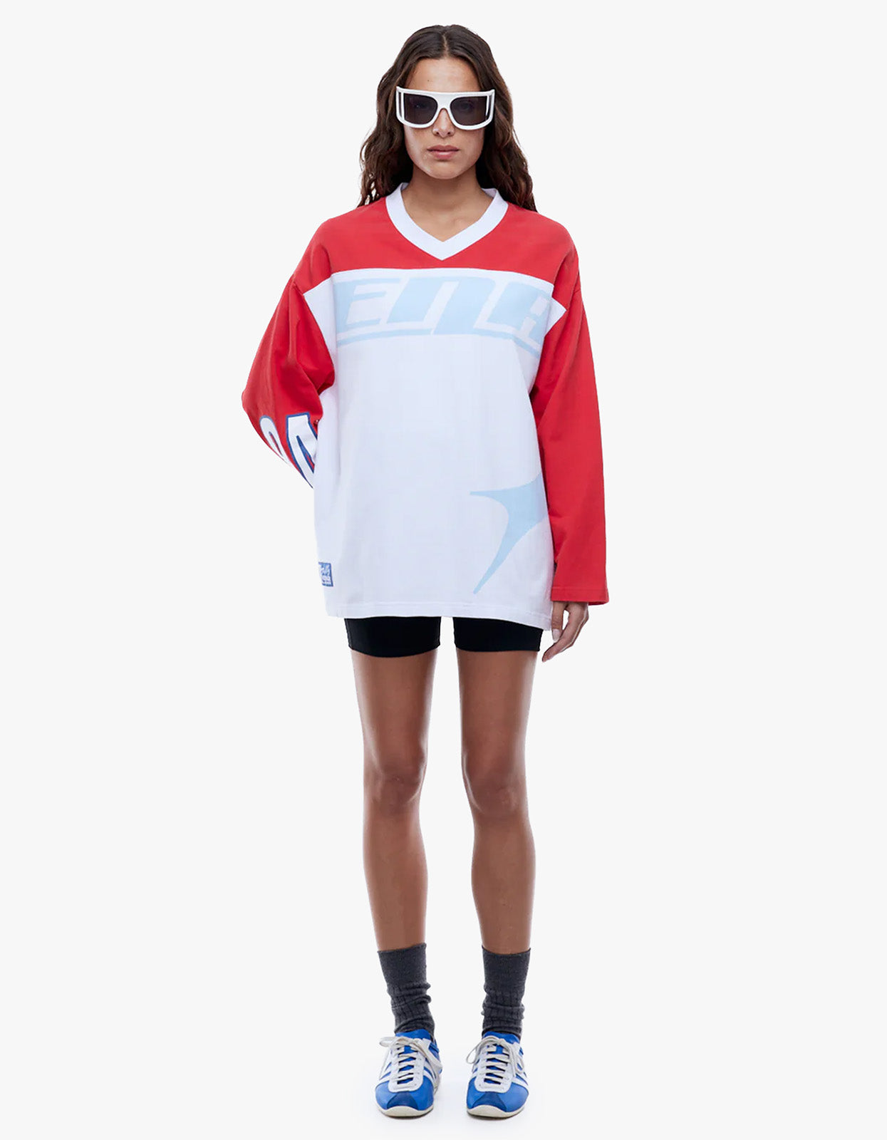 Pelly League Long Sleeve Tee - White Splice