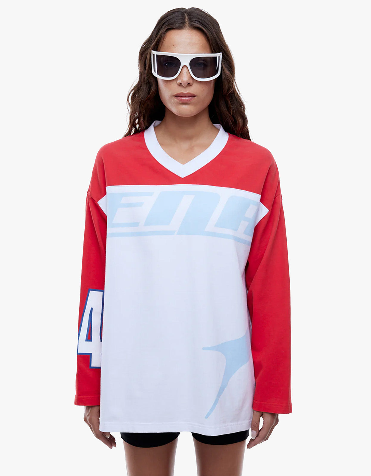 Pelly League Long Sleeve Tee - White Splice