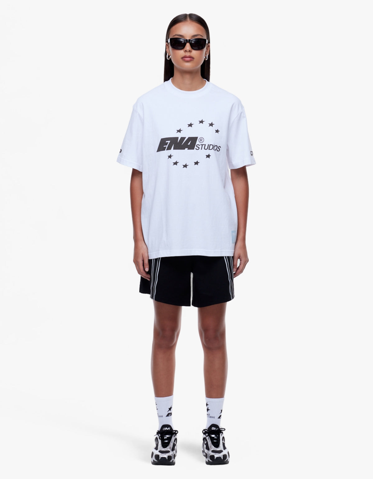Sophia Relaxed Tee - Ena Studios - White/Ena Studios