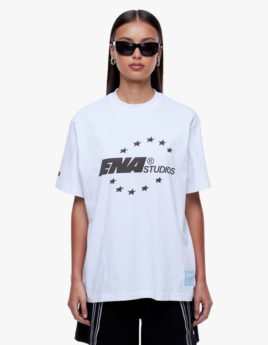 Sophia Relaxed Tee - Ena Studios - White/Ena Studios