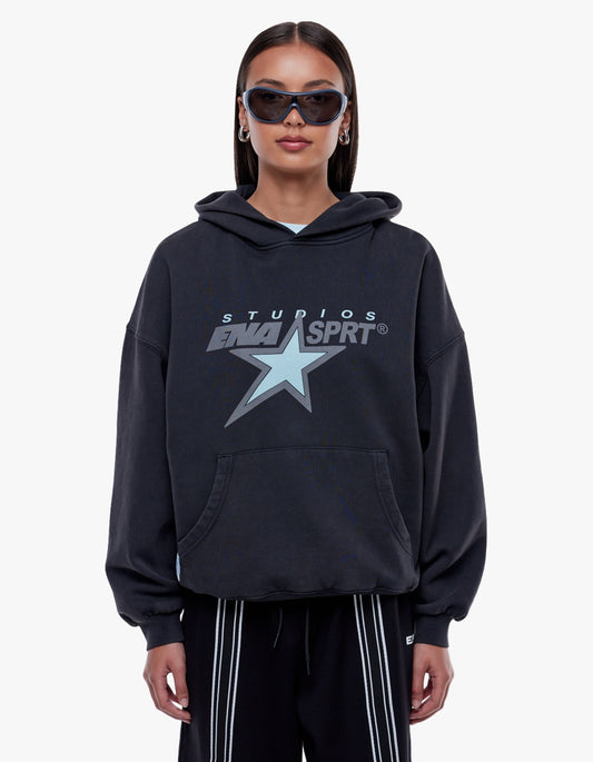 Cassie Oversized Hoodie - Vintage Black/Ena Sport